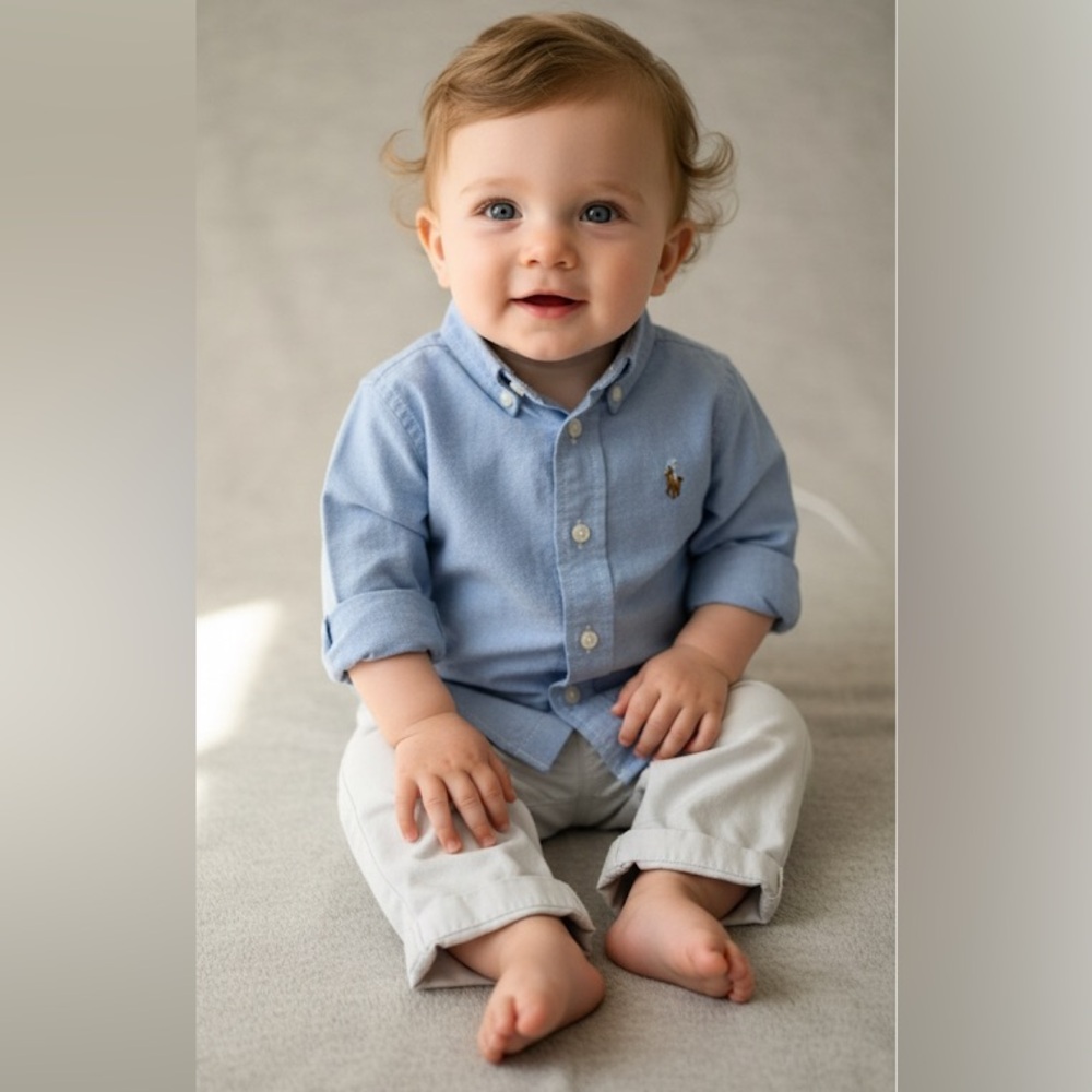 Ralph Lauren Blake Cotton Oxford Shirt Size 12 months